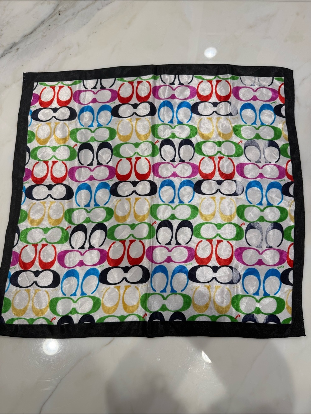 Coach 100% Silk Logo Pattern Scarf